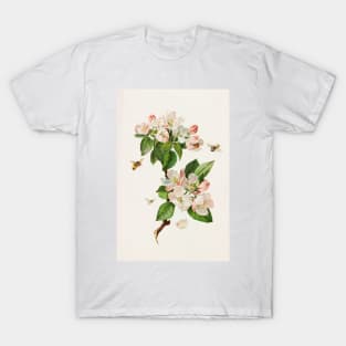 Apple Blossoms and bees - Botanical Illustration T-Shirt